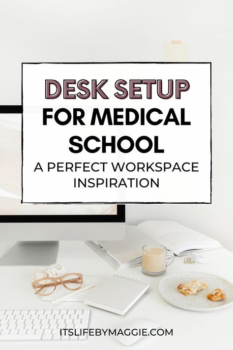 I want to make my desk setup minimalist while I'm taking my online classes. Love this vlog! Perfect workspace inspiration in creating my desk setup in medical school Desk Setup Medical Student, Medical School Desk, Medical Student Desk Setup, Medical School Desk Set Up, Nursing Student Desk Setup, College Student Desk Setup, Med School Desk Setup, Med Student Desk Setup, Med Student Desk