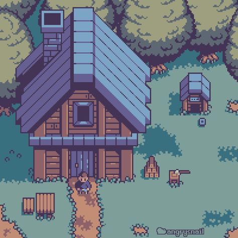 Cabin In The Forest, Ahri Wallpaper, Pixel Art Landscape, Minecraft Banner Designs, Indie Game Art, Pixel Art Background, Pixel Art Tutorial, Arte 8 Bits, 2d Game Art