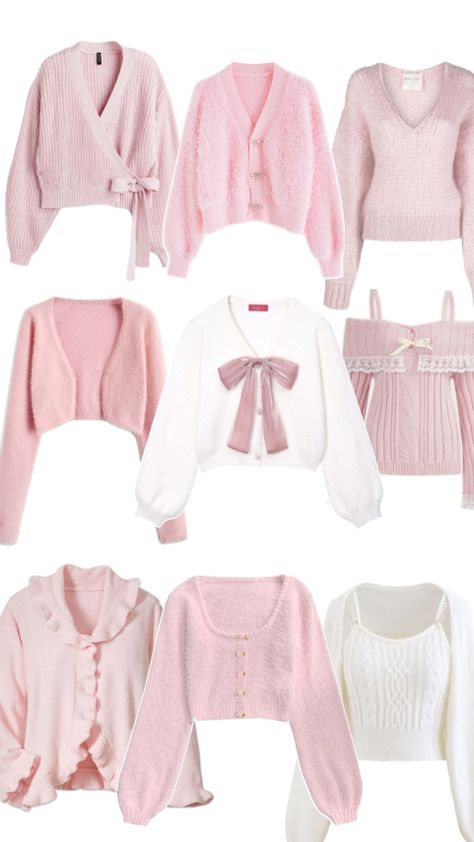 #pink #kawaii #sweaters #coquette Kawaii Sweaters, Modest Girly Outfits, Pink Sweaters, Pink Kawaii, Light Pink Sweaters, Outfit Korean, Pink Outfits, Kawaii Clothes, Really Cute Outfits