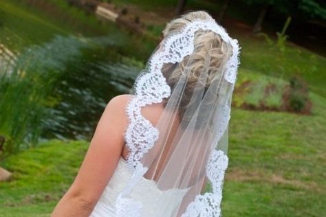 mantilla Mantilla Wedding Veil, Mantilla Veil Wedding, Lace Mantilla Veil, Lace Mantilla, Ivory Veil, White Veil, Drop Veil, Mantilla Veil, Short Veil