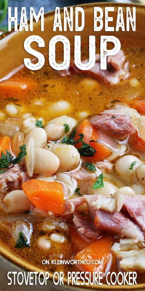 Ham Bean Soup Stove Top, Healthy Ham And Bean Soup, Hambone And Bean Soup, Ham N Bean Soup, Ham Bone And Bean Soup, Ham Soup Crockpot, Ham And Bean Soup Recipes, Easy Ham And Bean Soup, Ham Bean Soup