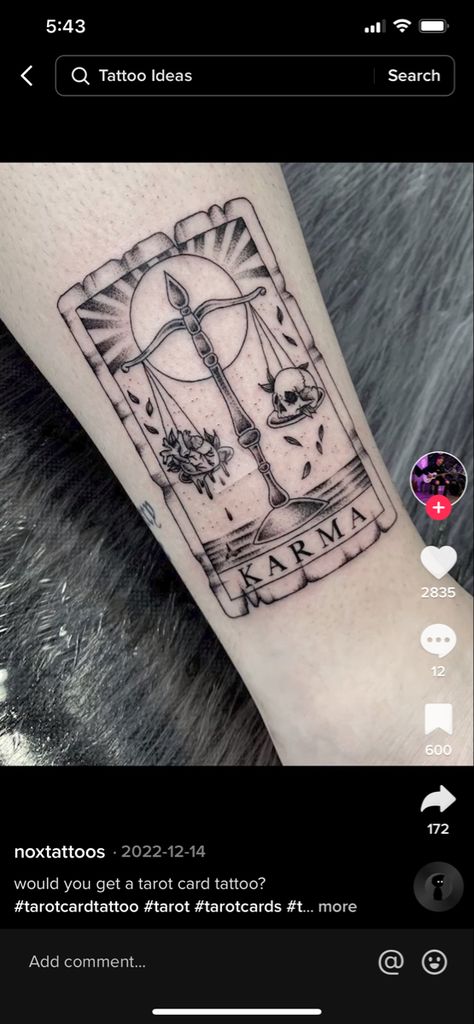 Tarot Card Tattoo Karma, Harry Potter Tarot Card Tattoo, Libra Tarot Card Tattoo, Justice Tattoo, Justice Tarot, V Tattoo, Tarot Card Tattoo, Tarot Tattoo, Card Tattoo Designs