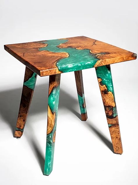 Resin Art Table, Wood Table Modern, Epoxy Furniture, Seni Resin, Diy Resin Table, Epoxy Tables, Resin Patio Furniture, Epoxy Wood Table, Wood Resin Table