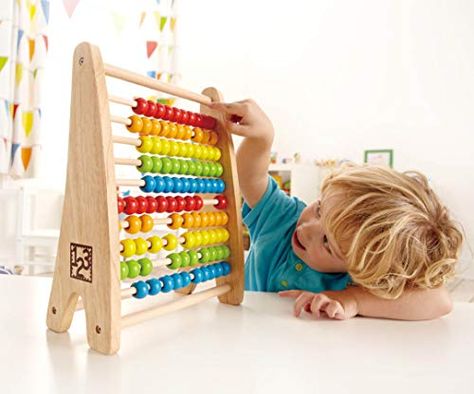 Hape E0412 Rainbow Bead Abacus - Wooden Educational Toy : Amazon.co.uk: Toys & Games Hape Toys, Wooden Educational Toys, Math Toys, Rainbow Beads, Kids Slide, Learning Tools, Learning Toys, Classic Toys, Toy Store