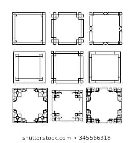 Decorative Frames, Graph Paper Art, Mandala Art Lesson, Frame Collection, Ornament Frame, Chinese Patterns, Vintage Typography, Graphic Editing, Floor Patterns