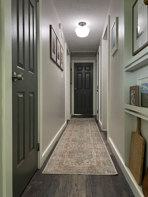 Raised Ranch Hallway Makeover - Just Call Me Homegirl Raised Ranch Hallway Ideas, Ranch Hallway Ideas, Raised Ranch Entryway, Raised Ranch, Hallway Makeover, Pine Boards, Ranch Style Home, Simply White, Interior Paint Colors