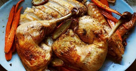 Breaking your turkey down into its primal cuts allows the meat to cook more evenly, and in half the time. Turkey Parts Recipe, Best Thanksgiving Turkey Recipe, Turkey Pieces, Roast Turkey Recipes, Mapo Tofu, Roast Turkey Breast, Pork Buns, Whole Turkey, Roast Turkey