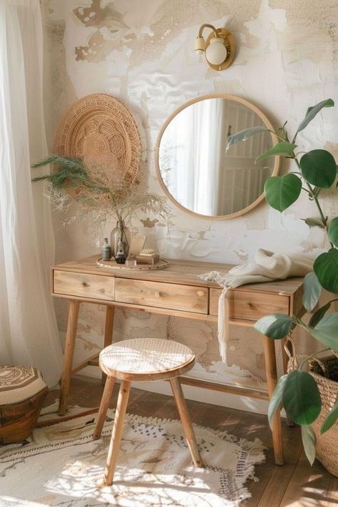 Dream Boho Bedroom, Bedroom Vanity Ideas, Boho Vanity, Modern Boho Bedroom, Western Bedroom Decor, Dream Bedroom Inspiration, Bedroom Ideas Inspiration, Western Bedroom, Boho Style Bedroom