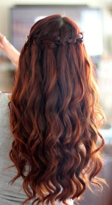 Hair... Unique Braided Hairstyles, Greek Hair, Romantic Hairstyles, Wedding Hair Down, Auburn Hair, Long Curly, Hair Dos, Cute Hair, Nails Makeup