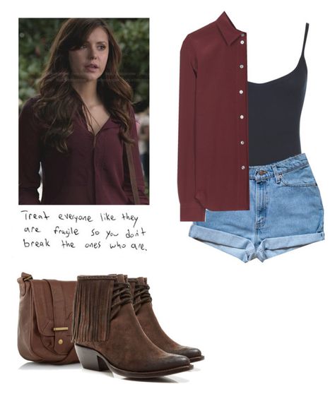 Elena Gilbert - tvd / the vampire diaries by shadyannon on Polyvore featuring polyvore fashion style Marc Jacobs WearAll Frye kangol clothing The Vampire Diaries Outfits, Mcfarland Usa, Elena Gilbert Outfits, Paul Vampire Diaries, Katherine Pierce Outfits, Elena Gilbert Style, Vampire Diaries Fashion, Vampire Diaries Outfits, Vampire Diaries Stefan