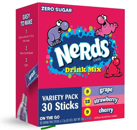 Nerds, Variety – Powder Drink Mix, Delicious hydration, Makes 30 Drinks Cherry Drink, Powder Drink, Sugar Free Drinks, Nerds Candy, Candy Drinks, Drink Mixes, Water Enhancer, 2000 Calories, Candy Brands