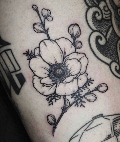 Anemone Tattoo, Dogwood Flower Tattoos, Pretty Piercings, Body Paintings, Tattoo Sleeve Filler, Nouveau Tattoo, Floral Tattoo Sleeve, Botanical Tattoo, Tattoo Portfolio