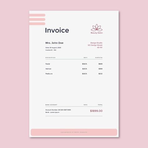 Beauty salon invoice template | Free Vector #Freepik #freevector #woman #makeup #clean #salon Makeup Invoice Template, Corporate Invoice Design, Invoice Design Template Free, Cute Invoice Design, Free Invoice Template, Photography Invoice, Balance Sheet Template, Invoice Design Template, Makeup Clean