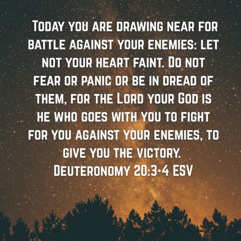 Deuteronomy 20:3-4 Deuteronomy 20 4, Work For The Lord, Uplifting Bible Verses, Prayer Verses, Christian Encouragement, Do Not Fear, Christian Inspiration, Bible Scriptures, Faith Quotes