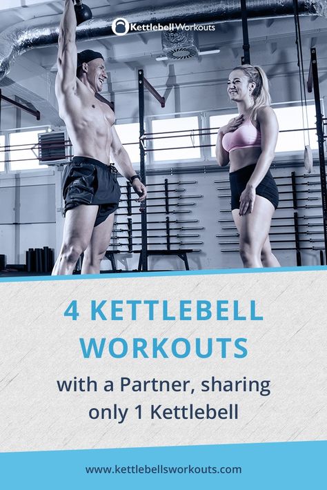 Discover 4 Kettlebell Workouts that you can perform with a Partner, sharing only 1 Kettlebell. A fun and very motivational way to exercise. #kettlebell #exercise #fitness Kettlebell Workouts For Women, Kettlebell Workout Routines, Kettlebell Routines, Kettlebell Benefits, 30 Day Workout Plan, Kettlebell Abs, Kettlebell Deadlift, Kettlebell Challenge, Kettlebell Cardio