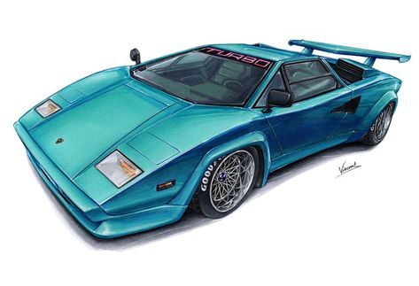 Vehicle Drawing, Tech Tattoo, Draw Cars, Turbo 2013, Europe Car, Cool Car Drawings, Lovely Car, Racing Art, Lamborghini Countach