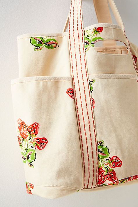 Free People Bag, Tote Bag With Patches, College Tote Bag, Garden Tote Bag, Utility Tote Bag, Summer Tote Bag, Unique Tote Bag, Teacher Bags, Painted Tote