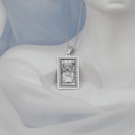 The Lovers Tarot Necklace – Handmade Boho Pendant, Spiritual Jewelry for Love Connection, Romantic Gift for Her, Astrology Mystic Charm Tarot Jewelry, Tarot Necklace, The Lovers Tarot, Romantic Gifts For Her, Love Connection, Boho Pendant, The Lovers, Romantic Gift, Spiritual Jewelry