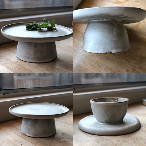 Stoneware Cake Stand, Clay Cake Stand, Pottery 101, Homemade Cake Stands, Ceramic Vase Centerpiece, Pottery Cake Stand, Ceramic Stand, Cake Stand With Lid, Ceramic Cake Stand