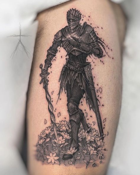 Demon Slayer Tattoos, Breathing Styles, Dark Souls Tattoo, Celestial Symbols, Hard Tattoos, Lord Of The Rings Tattoo, Medieval Tattoo, Knight Tattoo, Choose Her