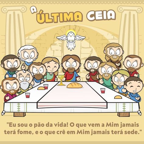 Santinhoz on Instagram: “Quinta-feira Santa: Tempo de reflexão sobre a última ceia de Jesus, de Sua entrega, de Seu amor sem limites, da inauguração da nova aliança…” Peanuts Comics, Jesus, Comics, On Instagram, Instagram, Art