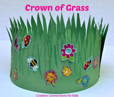 Crown of Grass- Insect unit ,first day of spring, &/or scissor practice Preschool First Day, Bug Activities, Insect Unit, Insects Preschool, Bugs Preschool, Insect Crafts, Insects Theme, Bug Crafts, Earth Day Crafts