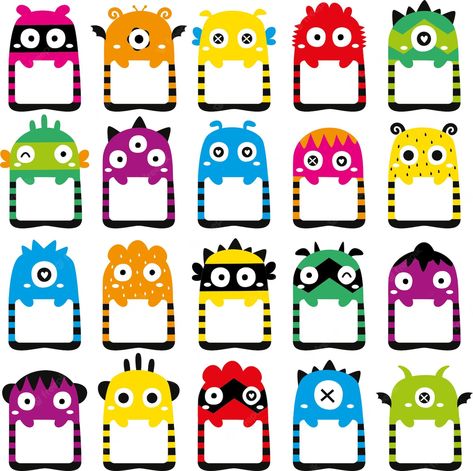 Premium Vector | Monster frames clip art set Monster Theme Classroom, Monster Classroom, Monster Crafts, School Frame, Monster Theme, Labels Printables Free, Monster Party, Frame Clipart, Cute Monsters