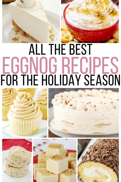 Desserts For Sale, Recipes Using Eggnog, Best Eggnog Recipe, Eggnog Hot Chocolate, Egg Nog Cookies Recipe, Eggnog Dessert, Eggnog Recipes, Easy Eggnog, Eggnog French Toast