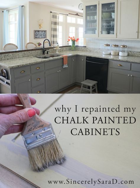 A must read if you're considering painting your cabinets - see why blogger repainted her chalk painted cabinets! Chalk Painted Cabinets, Chalk Paint Cabinets, Chalk Paint Kitchen, Painted Cabinets, Using Chalk Paint, Chalk Paint Projects, Painting Kitchen, Kitchen Cabinets Makeover, Chalk Paint Furniture