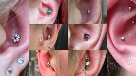 Conch Piercing Ideas, Hoop Conch Piercing, Inner Conch Piercing, Inner Conch, Conch Piercings, Piercing Ideas, Conch Piercing, Beautiful Body, Rose Gold Earrings