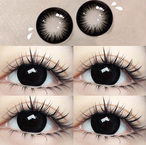 Winter Skin Tone, Black Contact Lenses, Cool Contacts, Rare Eye Colors, Eye Lens Colour, Colored Eye Contacts, Cosmetic Contact Lenses, Eye Contact Lenses, Cosplay Contacts