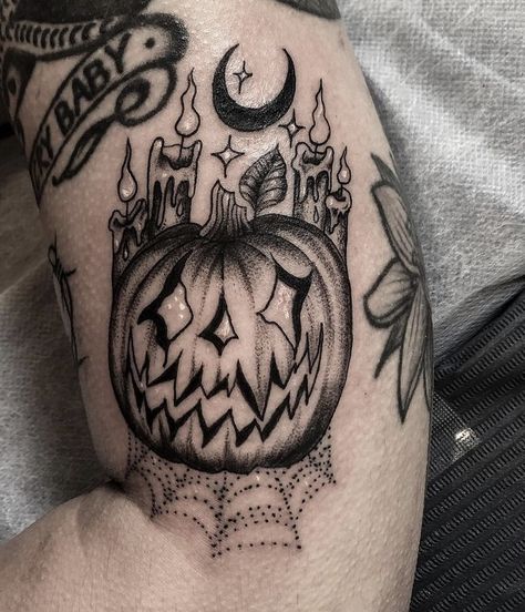 Buttercup Tattoo, Scorpio Zodiac Tattoos, Pet Memorial Tattoo, Lantern Tattoo, Vintage Tattoo Design, Pumpkin Tattoo, Spooky Tattoos, Halloween Tattoo, Memorial Tattoos