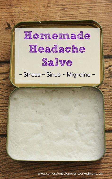 Homemade headache salve for stress, sinus or migraines. Going to try this especially for my daughter who can't take meds to school. Headache Salve, Diy Remedies, Migraine Headaches, Homemade Remedies, Oil Uses, Diy Health, Essential Oil Recipes, Young Living Essential Oils, Homemade Beauty Products