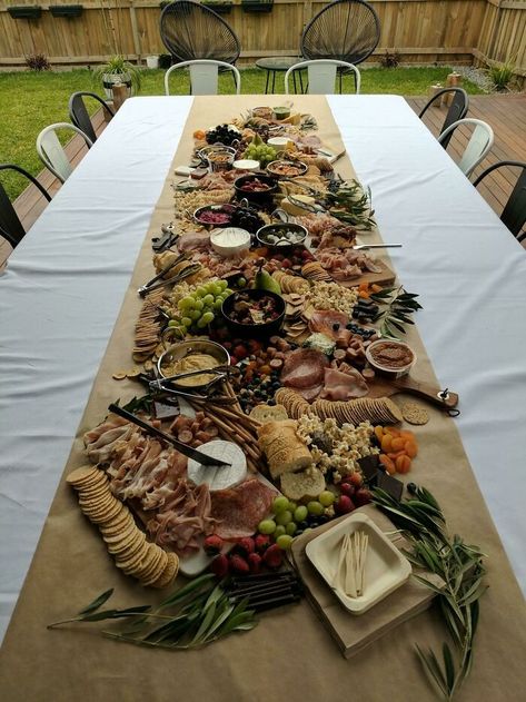 Homemade Cheese, Meat, Fruit, Nut Platter For My Wife's 30th Birthday Cheese Table, Cheese Party, Charcuterie And Cheese Board, Grazing Tables, Homemade Cheese, Snacks Für Party, Cheese Platters, Long Table, Meat And Cheese