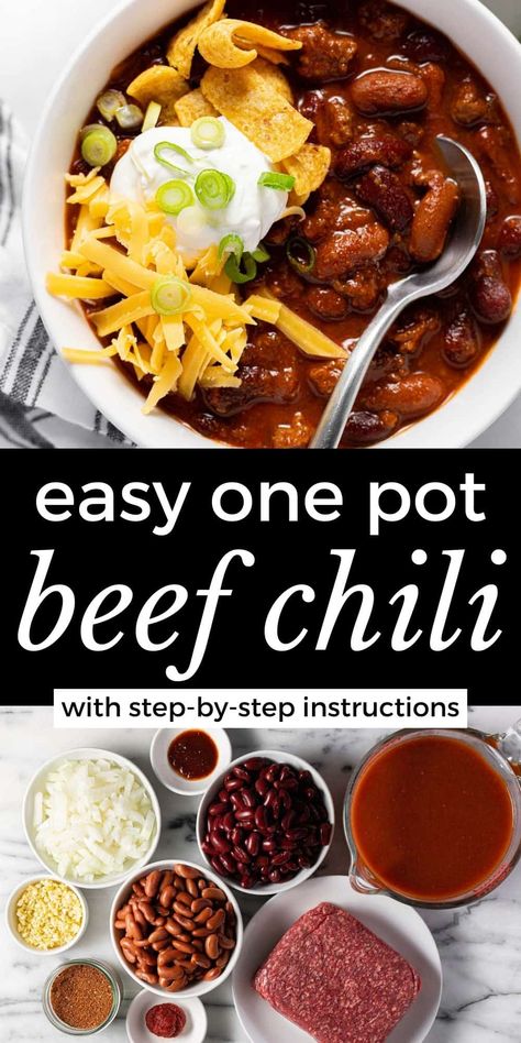 Homemade Chili Recipe Crockpot, Best Easy Chili Recipe, Chili Seasoning Recipe, Classic Chili Recipe, Easy Chilli, Classic Chili, Homemade Seasoning, Chili Recipe Crockpot, Easy Chili