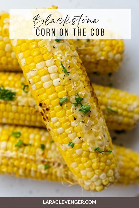 Blackstone Corn on the Cob is a delicious and easy-to-make side dish. Cook sweet and juicy corn on your Blackstone griddle in no time. Perfect for any occasion! Black Stone Corn On The Cob, Corn On The Blackstone Griddle, Corn On The Cob Blackstone Griddle, Blackstone Corn On The Cob, Seasoned Corn Recipes, Blackstone Corn, Corn Recipes Cob, Blackstone Recipe, Steam Corn