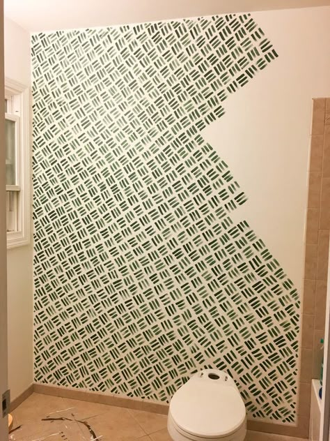 Hand Painted Wallpaper — Meg Garhan Renovate Bathroom, Farmhouse Upcycle, Pretty Ugly, Fancy Font, Apt Decor, Painted Wallpaper, Memory Wall, Accent Wall Paint, Paint Inspiration