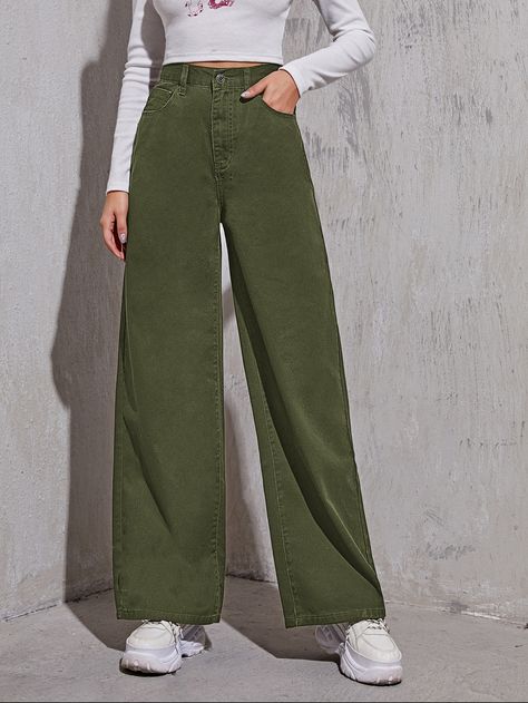 Olive green jeans