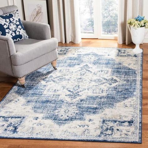 Navy And White Rug, Rustic Area Rugs, Blue Carpet, Medallion Rug, Navy Rug, Contemporary Classic, Navy Area Rug, Floral Area Rugs, Transitional Rugs