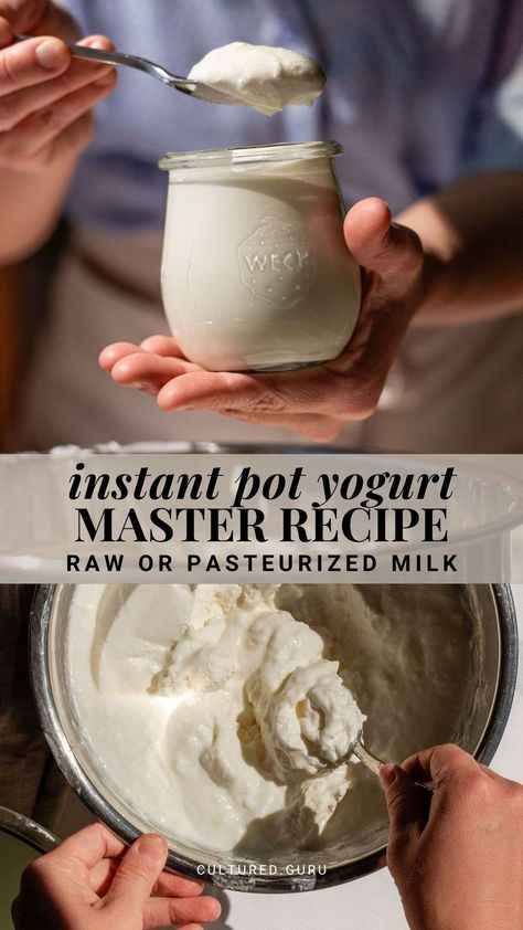 Our homemade instant pot yogurt recipe includes everything you need to know to make plain whole milk yogurt in an instant pot with a yogurt setting. This recipe works with goat milk, cow milk, raw milk, and pasteurized milk. Enjoy the instant pot yogurt chilled with fruit and granola. #instantpot #yogurt Raw Yogurt Recipe, Yoghurt Instant Pot, Instant Pot Yogurt Recipe Dairy Free, Diy Greek Yogurt Instant Pot, Home Made Yogurt Instant Pot, Diy Yogurt Instant Pot, Instant Pot Yogurt Recipes, Goat Milk Yogurt Instant Pot, Instant Pot Yogurt Recipe Easy