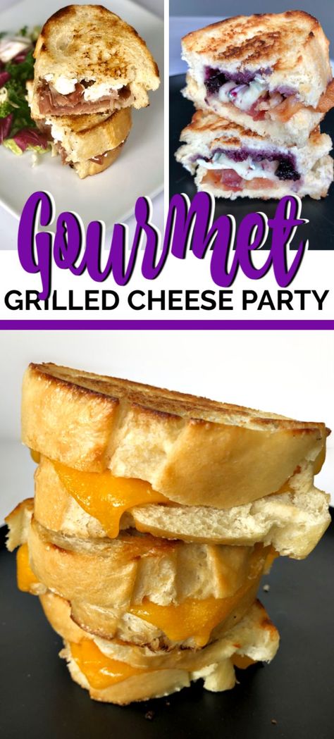 Not only will you get gourmet grilled cheese recipes, but you will get a beautiful menu for your grilled cheese party. This is an easy idea for hosting a crowd. Gourmet Grilled Cheese Recipes, Grilled Cheese Party, Grilled Cheese Recipes Gourmet, Grilled Cheese Bar, Gourmet Toast, Free Printable Menu, Grilled Cheese Recipe, Gourmet Grilled Cheese, Classic Grilled Cheese