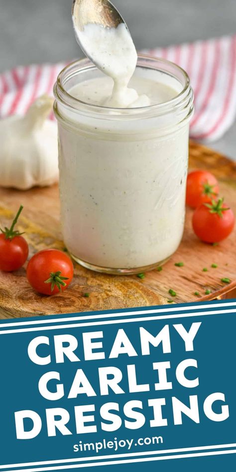 Creamy Garlic Salad Dressing, Garlic Salad Dressing Recipe, Mayo Salad Dressing, Bbq Chili, Chile Recipe, Mongolian Bbq, Creamy Garlic Dressing, Garlic Salad, Healthy Dressing Recipes