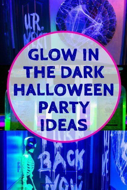 Make your friends glow and add some spookiness to your Halloween party or haunted house with these glow in the dark party ideas for Halloween #entertainingdiva #halloweendecor #diyhalloween #halloweendecorating Glow In The Dark Party Ideas Halloween, Glow In The Dark Halloween Games, Glow In The Dark Halloween Party Ideas, Halloween Basement Party, Haunted Basement Ideas, Halloween Glow Party Ideas, Halloween Basement Decorations, Black Light Halloween Party, Glow In The Dark Halloween Decorations