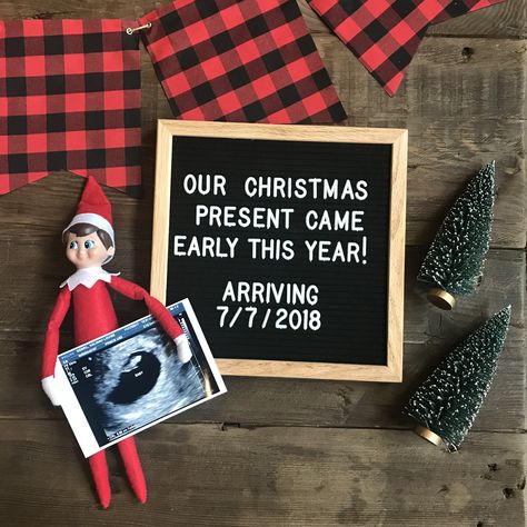 Elf on the shelf Christmas pregnancy announcement Elf Pregnancy Announcement, Elf On The Shelf Baby Announcement, Elf On The Shelf Pregnancy Announcement, Holiday Pregnancy Announcement, Christmas Pregnancy Reveal, Christmas Gender Reveal, Pregnancy Gender, Creative Pregnancy Announcement