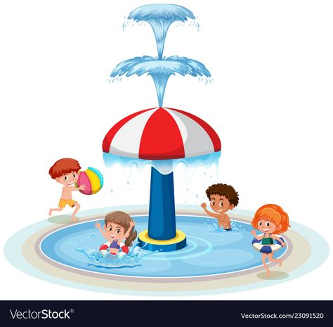 Water Park Illustration, Park Clipart, Library Clipart, World Clipart, Park Illustration, Splash Park, Clip Art Library, Summer Clipart, Small Pictures