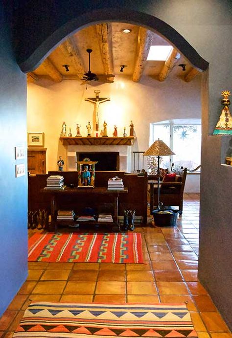 Interiors - Hays Builders in Santa Fe, New Mexico Santa Fe New Mexico Homes, Santa Fe Style Homes Interiors, Adobe House Interior, Santa Fe Living Room, Southwest Decor Living Room, Santa Fe Interior Design, Santa Fe Interiors, Santa Fe Style Homes, Southwest House