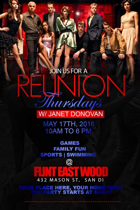 Reunion Flyer Design! Reunion Thursday Flyer designed by graphixdezigns Awesome Flyer designs!!!! For more info please contact Web: www.graphixdezigns.com | Email: teamgraphixdezign@gmail.com Turn Around Time 1 day. We accept paypal Our work: www.instagram.com/graphixdezigns #graphixdezigns #HighSchoolRenunion #ConcertFlyer #ReunionFlyer #ReunionTemplates #ReunionInvitationFlyer Reunion Flyer Design, Concert Flyer, Invitation Flyer, Graphic Design Company, Flyer And Poster Design, Cd Cover, Family Games, 1 Day, Flyer Design