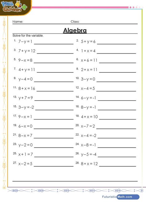 Simple Algebra Worksheets, Algebra Worksheets For Grade 6, High School Math Worksheets, High School Worksheets Free Printable, 7th Grade Math Worksheets Free Printable, 6th Grade Math Worksheets Free Printable, High School Worksheets, Algebra 1 Worksheets, Year 9 Maths Worksheets