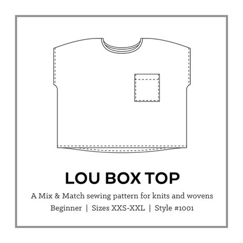 Lou Box Top PDF Pattern Box Shirt Pattern, Box Top Pattern, Brumby Skirt, Simple Shirt Pattern, Diy Kimono, Dress Sew, Cocoon Dress, Box Top, Box Tops