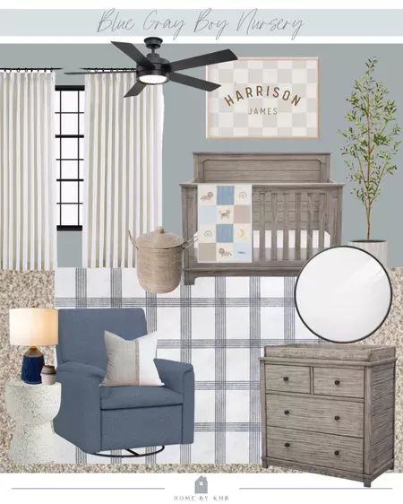 Nursery With Grey Furniture, Gray And Blue Nursery, Gray Nursery Furniture, Dark Blue Nursery Boy, Grey Blue White Nursery, Slate Blue Nursery, Blue And Grey Nursery Boy, Dusty Blue Nursery Boy, Gray Boy Nursery